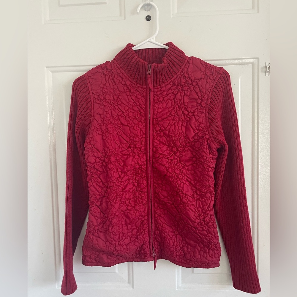 Peter Martin Knit and Nylon Petite Jacket Size S
